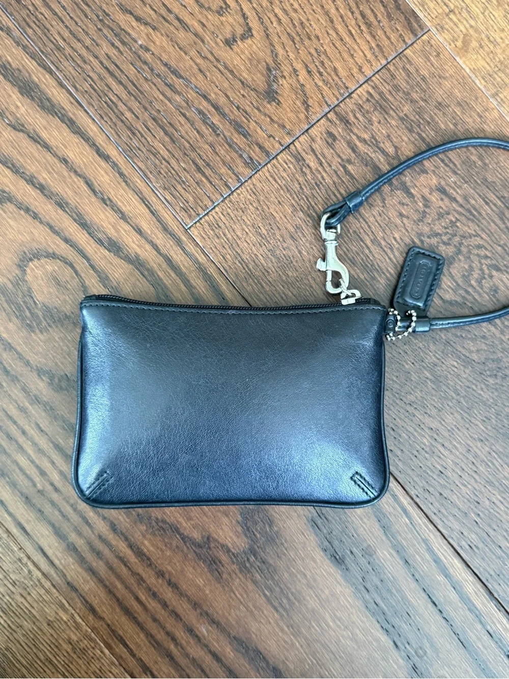 Coach Y2K 2000s Black Leather Wristlet